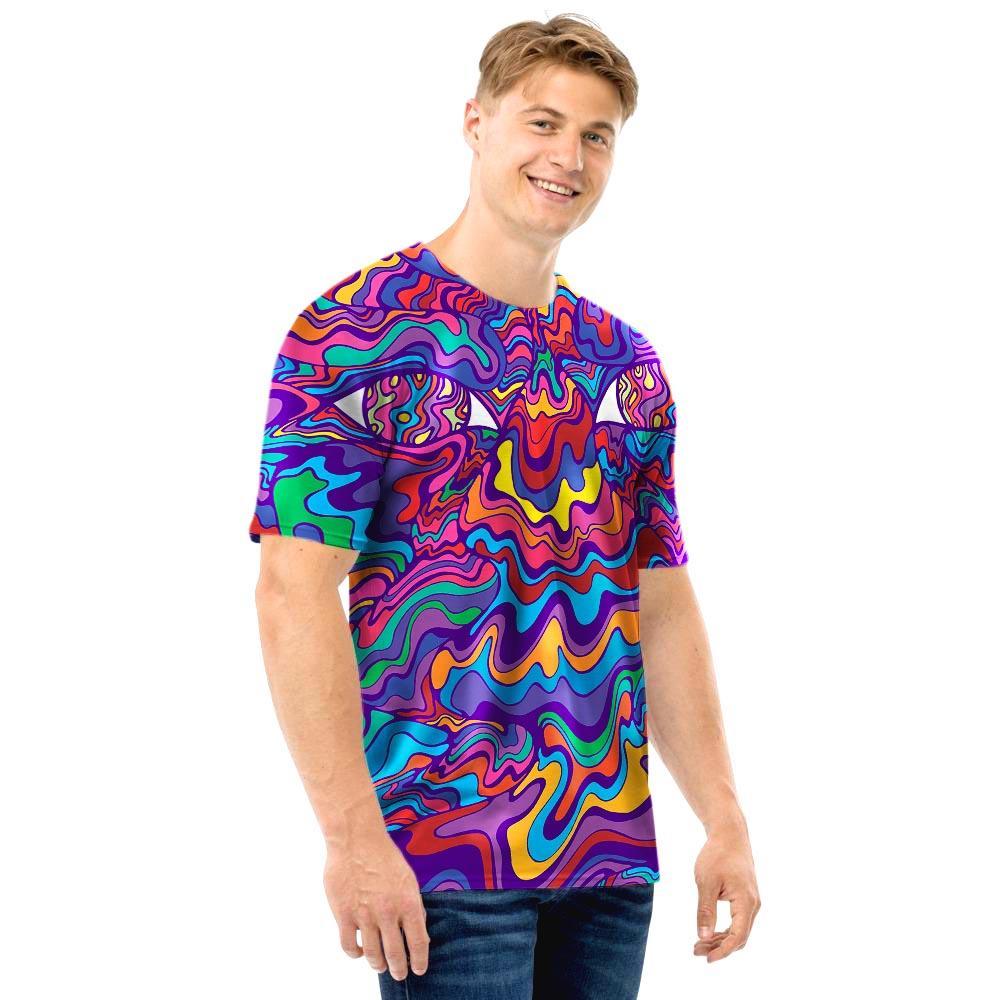 Psychedelic Face Men T Shirt-grizzshop