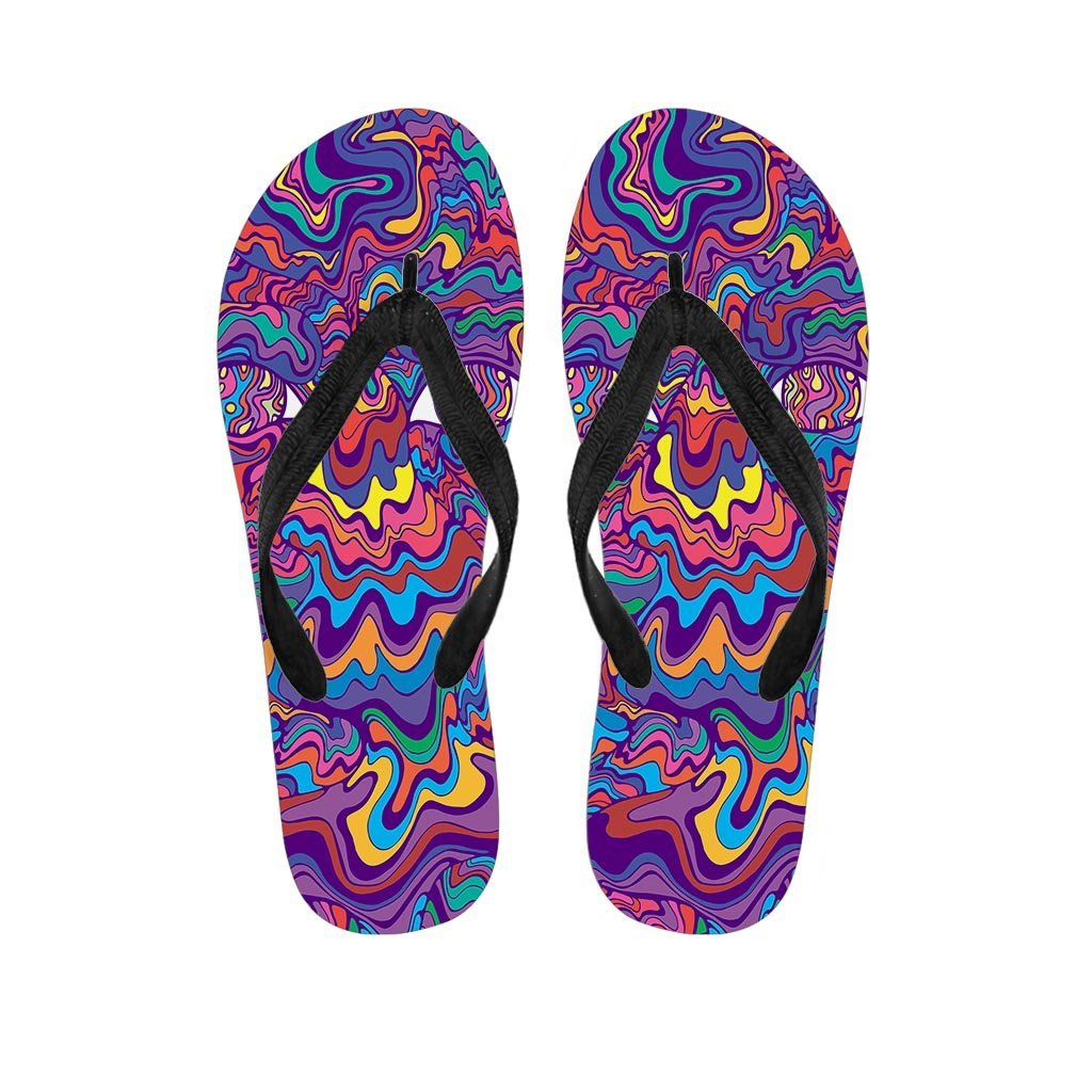 Psychedelic Face Men's Flip Flops-grizzshop