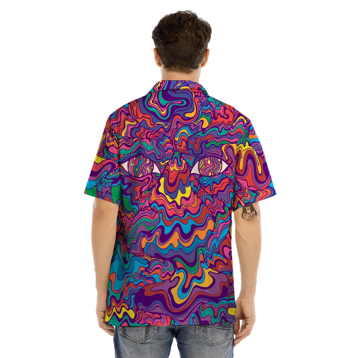 Psychedelic Face Men’s Hawaiian Shirt-grizzshop