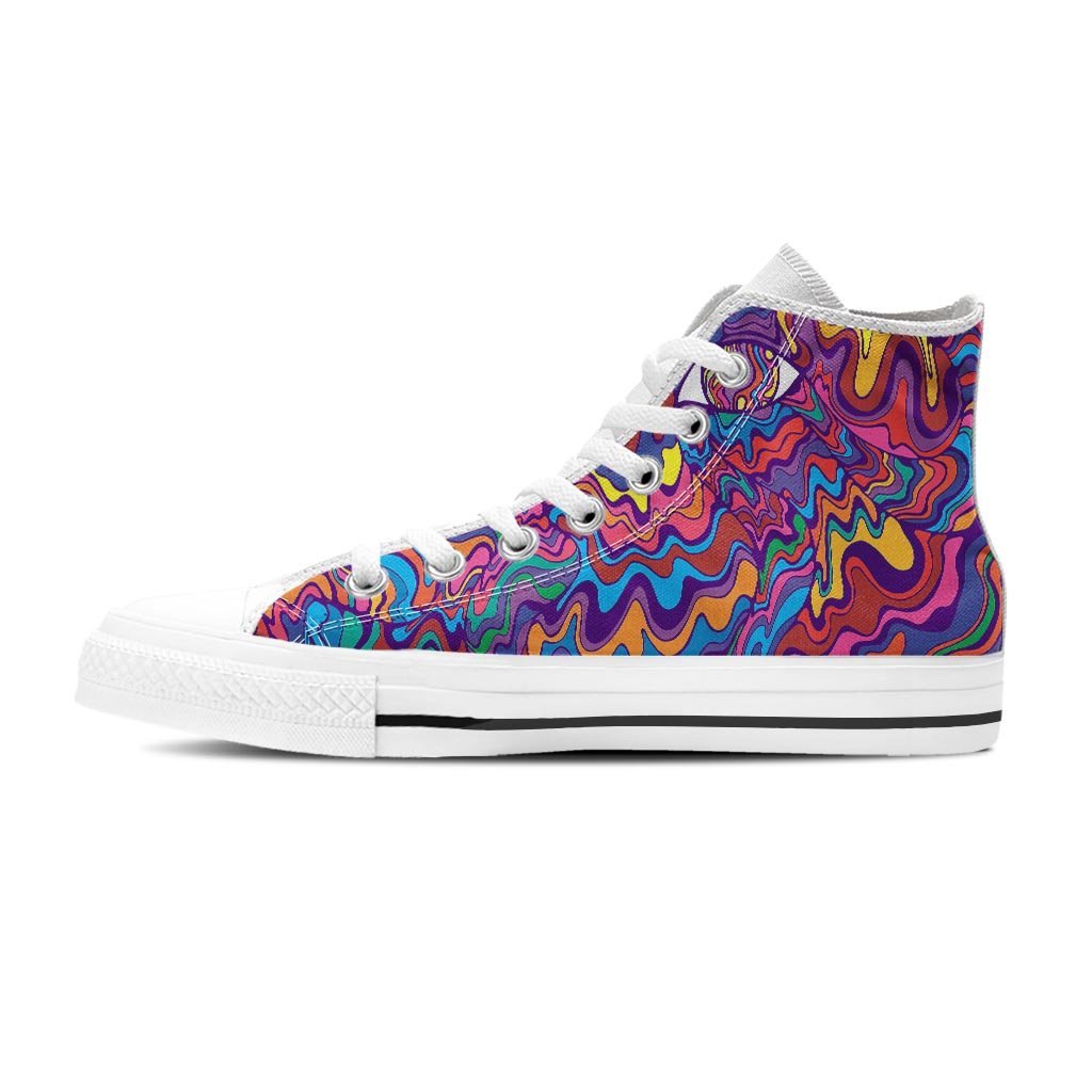 Psychedelic Face Men's High Top Shoes-grizzshop