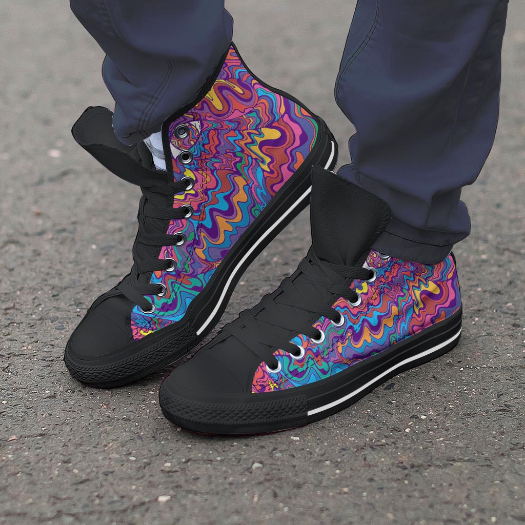 Psychedelic Face Men's High Top Shoes-grizzshop