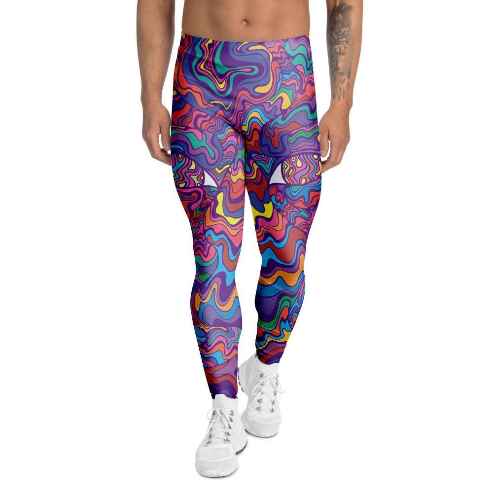 Psychedelic Face Men's Leggings-grizzshop