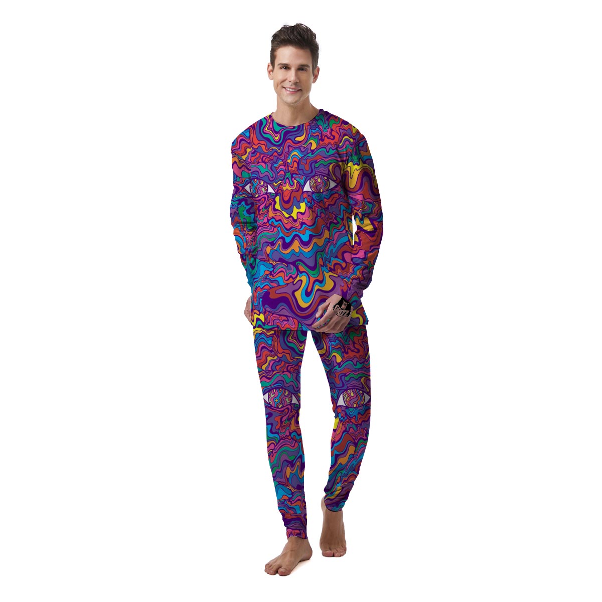 Psychedelic Face Men's Pajamas-grizzshop