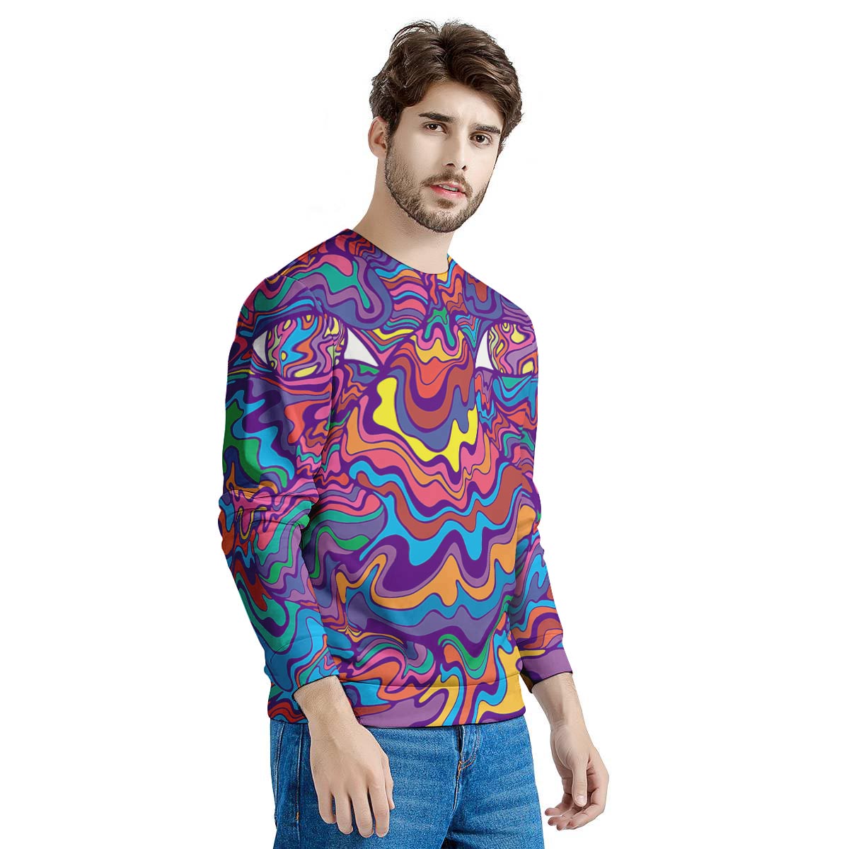 Psychedelic Face Men's Sweatshirt-grizzshop