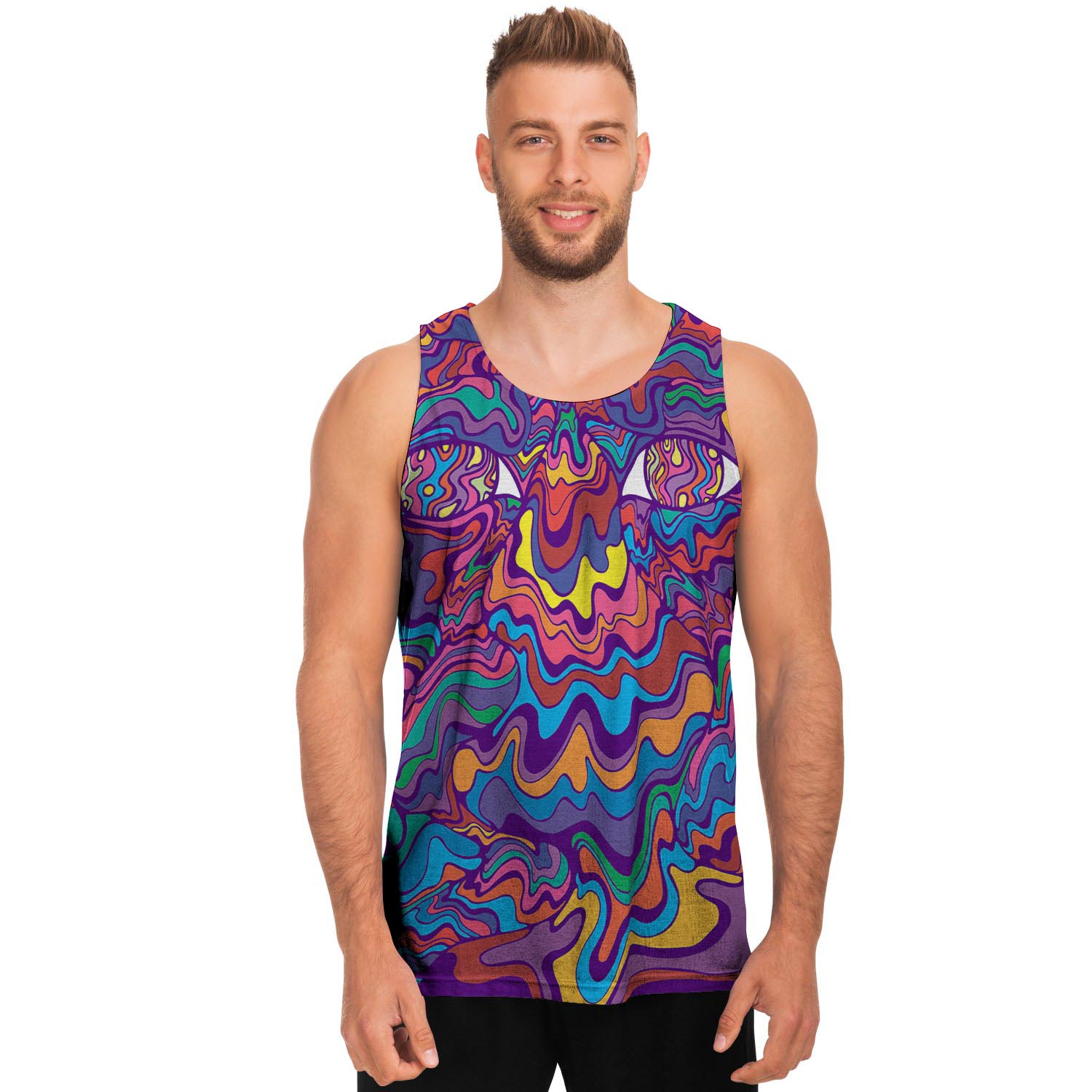 Psychedelic Face Men's Tank Tops-grizzshop