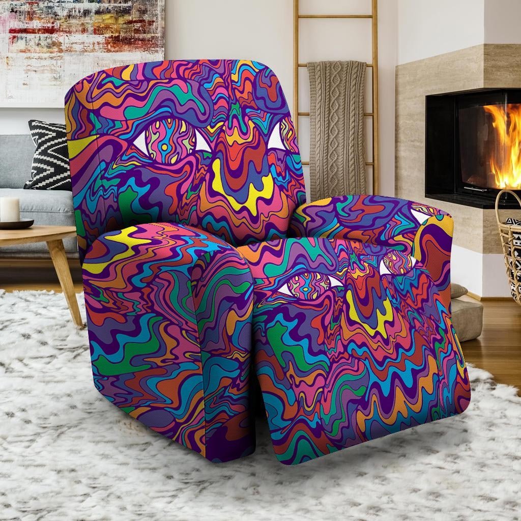 Psychedelic Face Recliner Cover-grizzshop