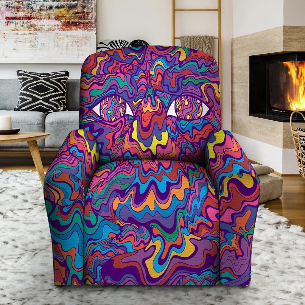 Psychedelic Face Recliner Cover-grizzshop