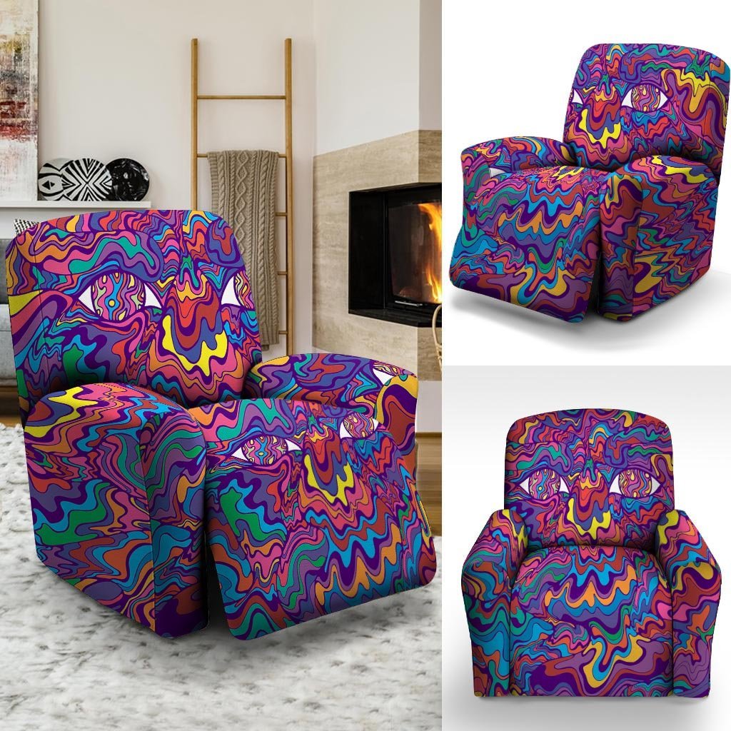 Psychedelic Face Recliner Cover-grizzshop