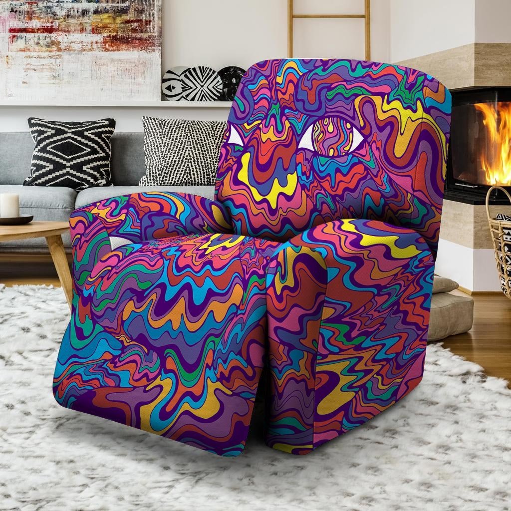 Psychedelic Face Recliner Cover-grizzshop