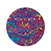 Psychedelic Face Round Rug-grizzshop