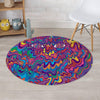 Psychedelic Face Round Rug-grizzshop