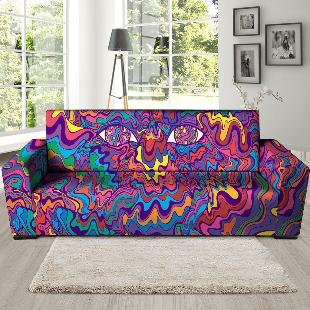 Psychedelic Face Sofa Cover-grizzshop