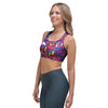 Psychedelic Face Sports Bra-grizzshop