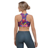 Psychedelic Face Sports Bra-grizzshop