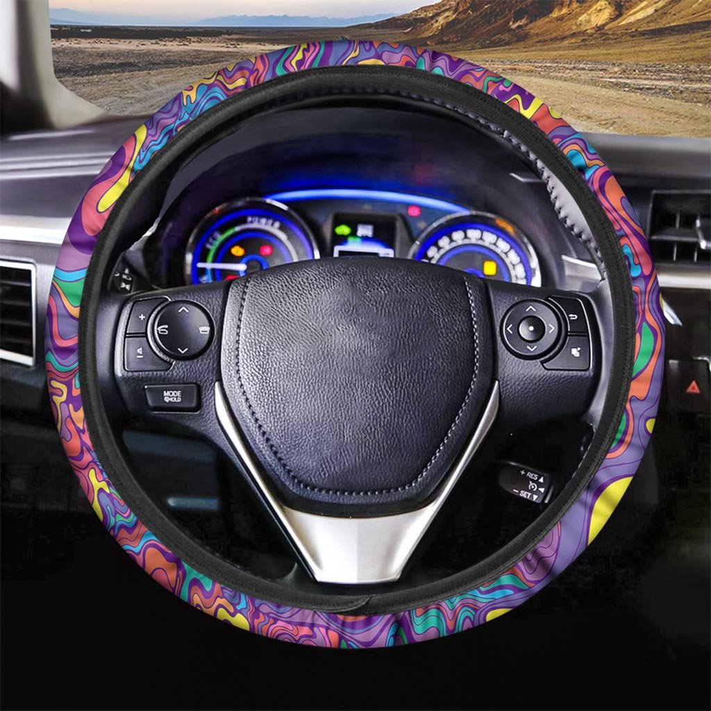 Psychedelic Face Steering Wheel Cover-grizzshop