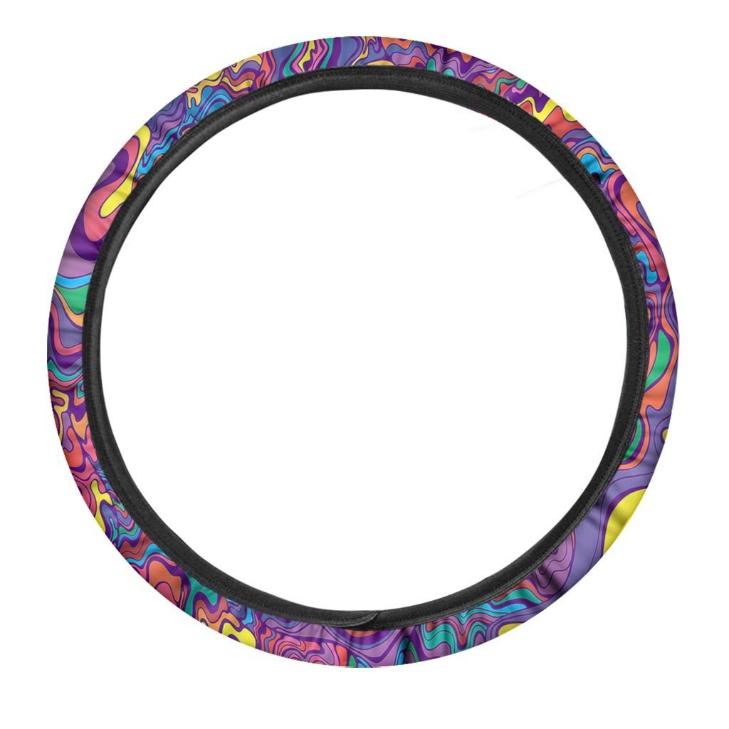 Psychedelic Face Steering Wheel Cover-grizzshop