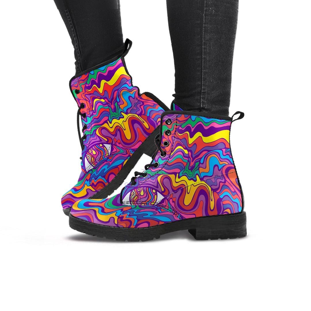 Psychedelic Face Women's Boots-grizzshop
