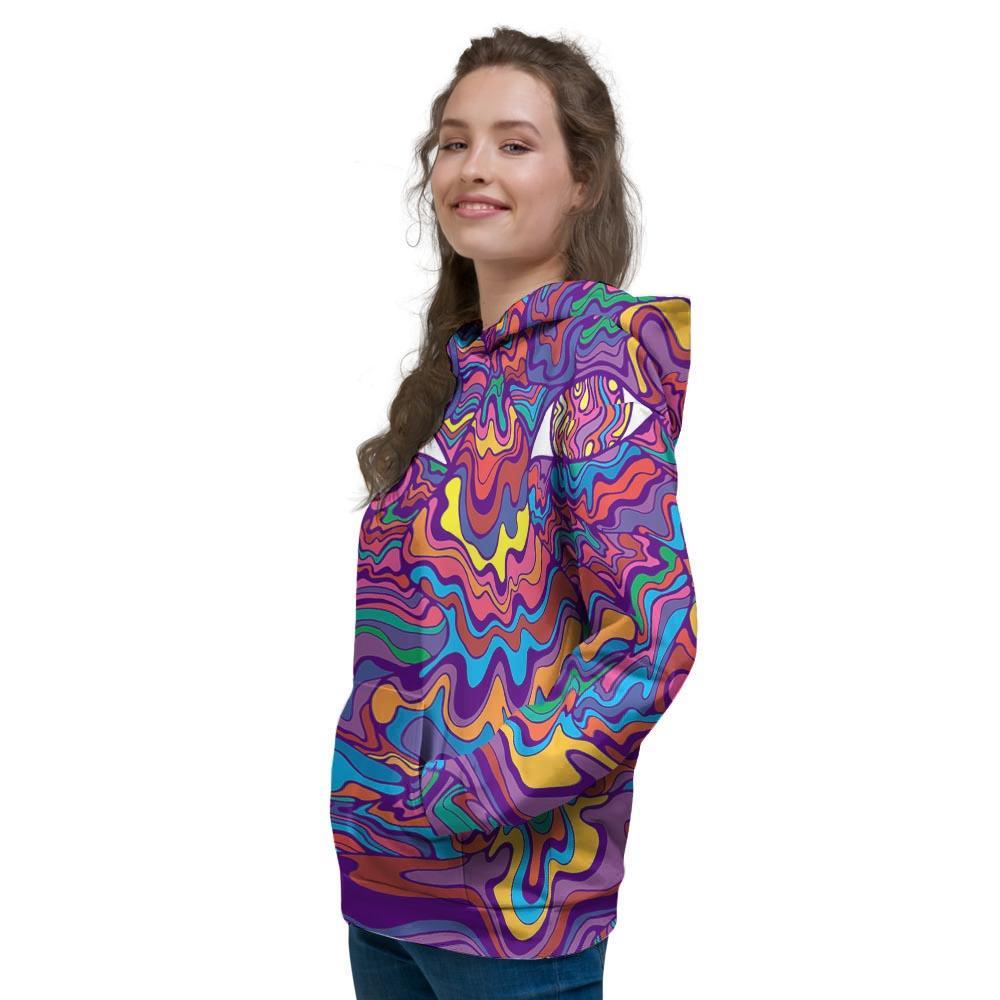 Psychedelic Face Women's Hoodie-grizzshop