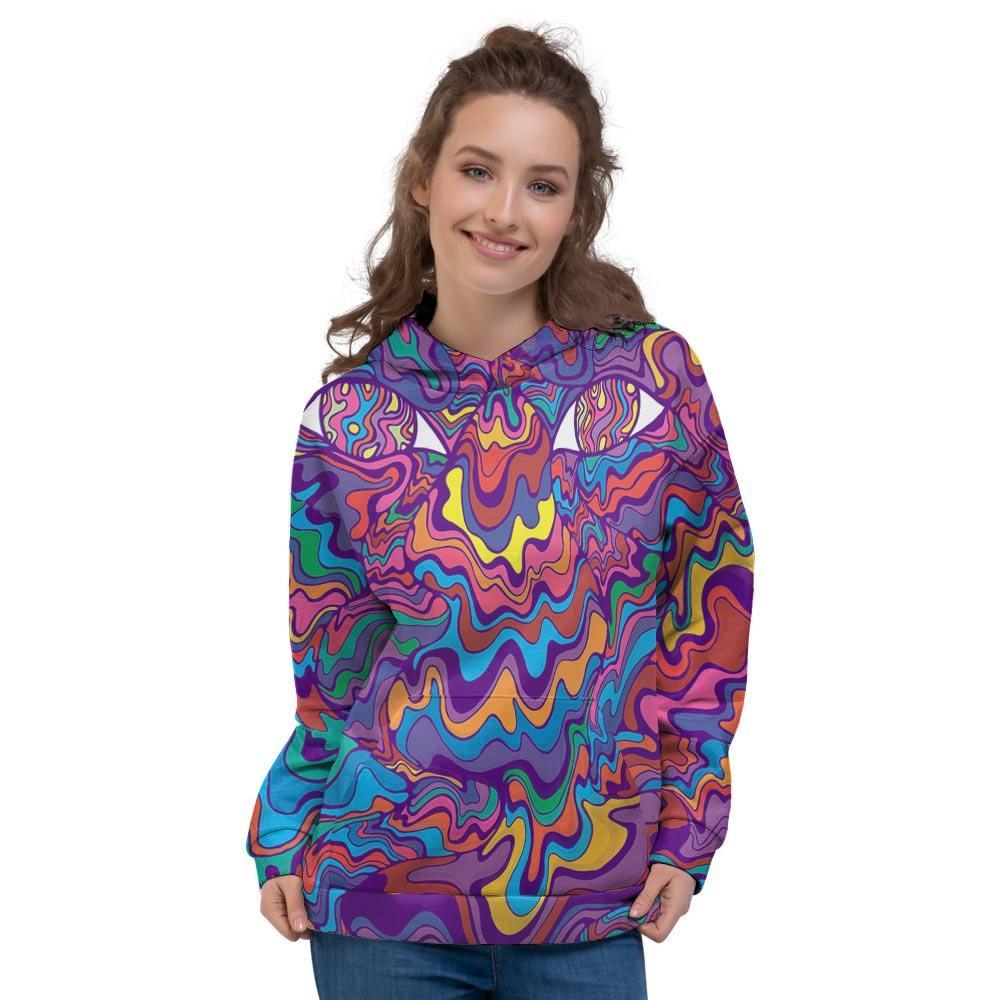 Psychedelic Face Women's Hoodie-grizzshop