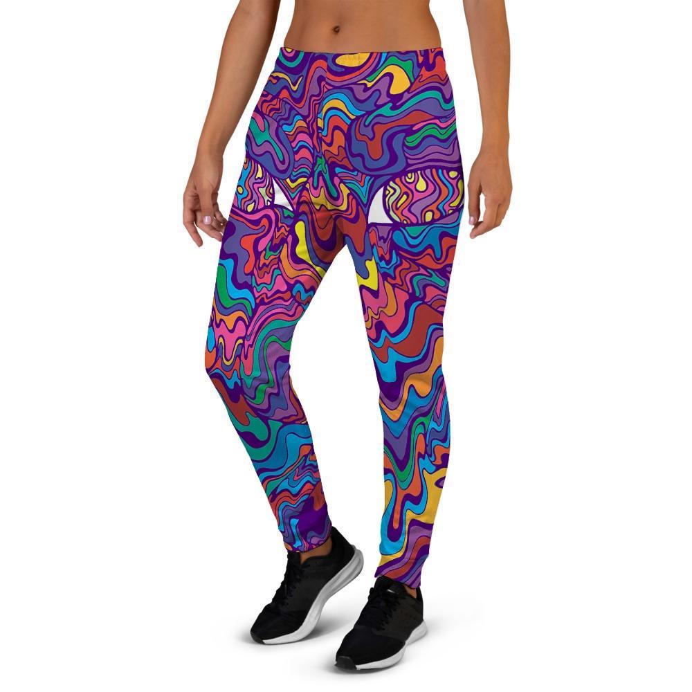 Psychedelic Face Women's Joggers-grizzshop