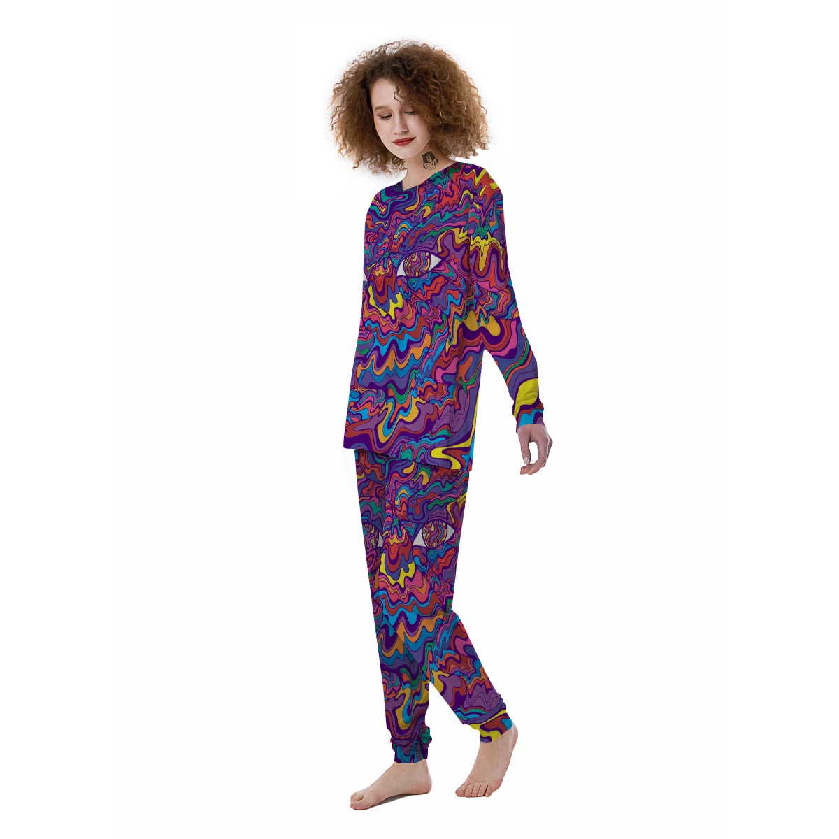 Psychedelic Face Women's Pajamas-grizzshop