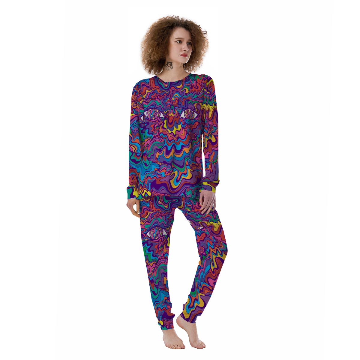 Psychedelic Face Women's Pajamas-grizzshop