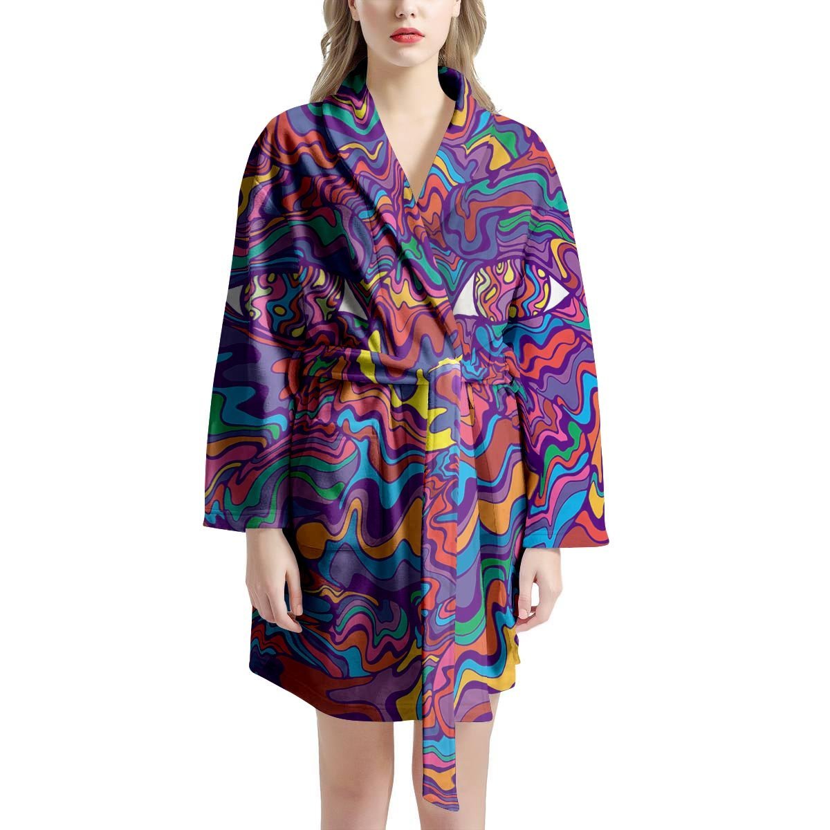 Psychedelic Face Women's Robe-grizzshop