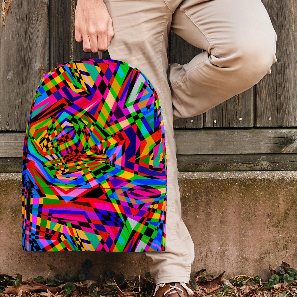 Psychedelic Geometric Multicolor Backpack-grizzshop