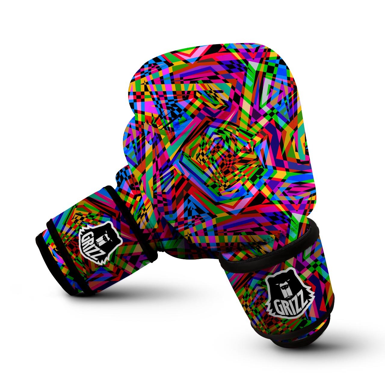 Psychedelic Geometric Multicolor Boxing Gloves-grizzshop