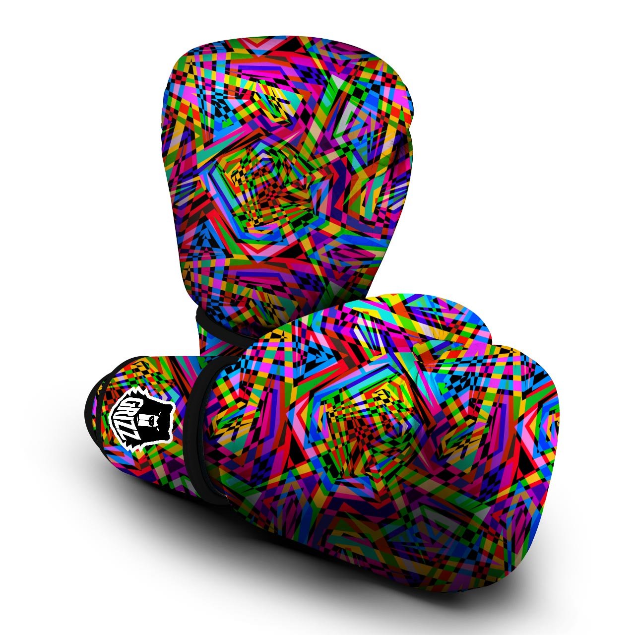 Psychedelic Geometric Multicolor Boxing Gloves-grizzshop
