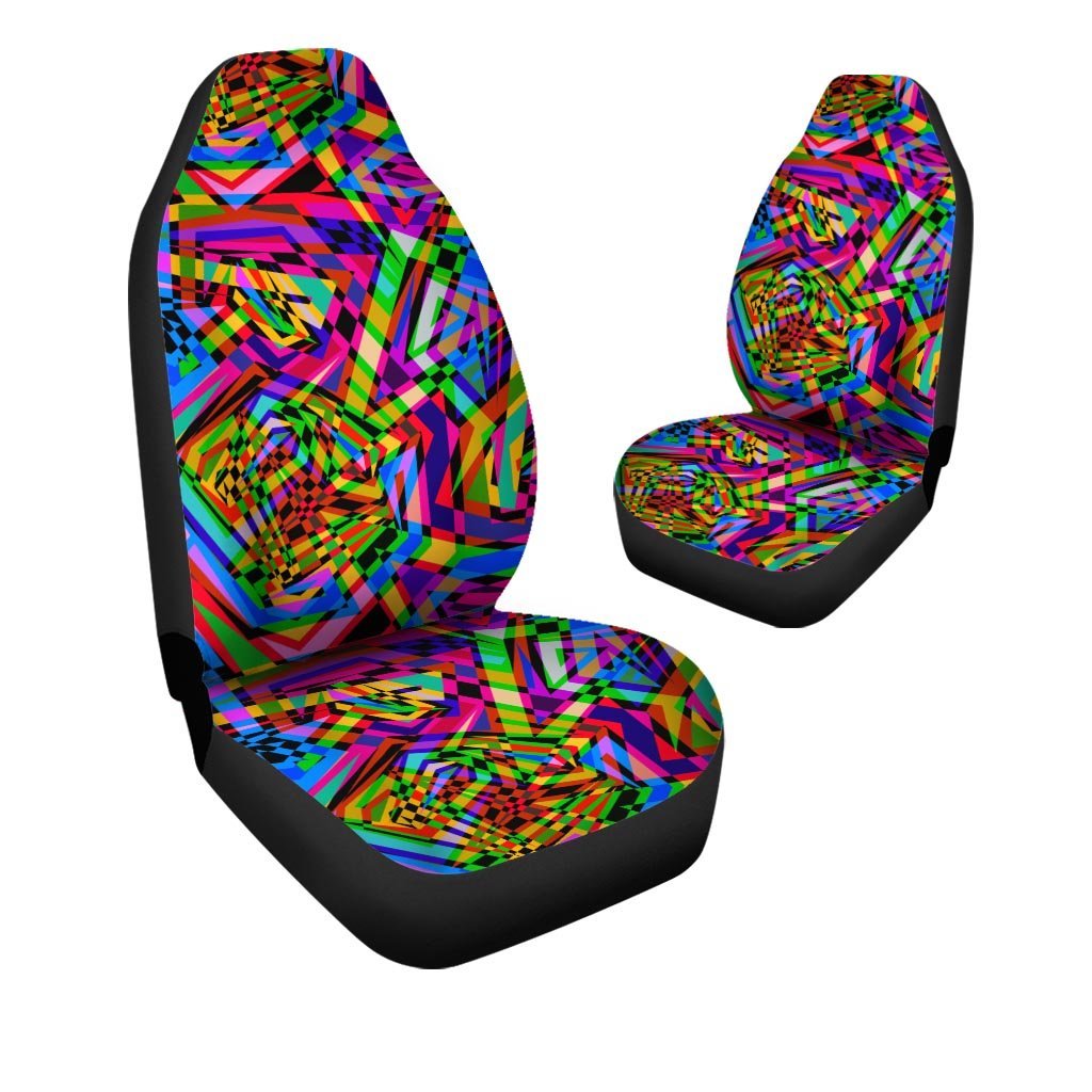 Psychedelic Geometric Multicolor Car Seat Covers-grizzshop