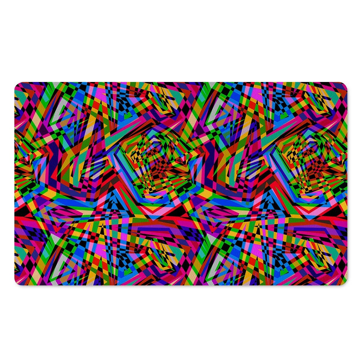 Psychedelic Geometric Multicolor Door Mat-grizzshop