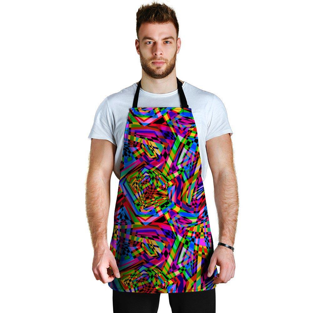 Psychedelic Geometric Multicolor Men's Apron-grizzshop