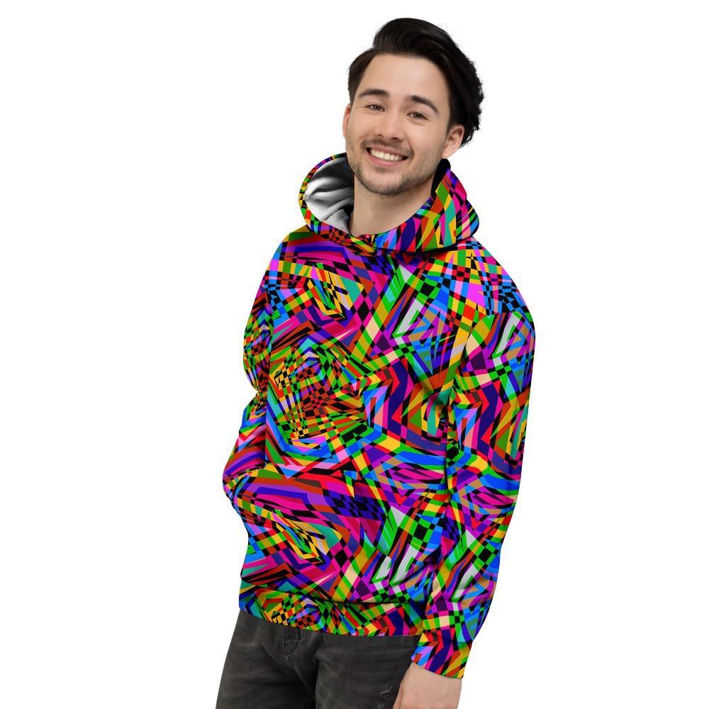 Psychedelic Geometric Multicolor Men's Hoodie-grizzshop