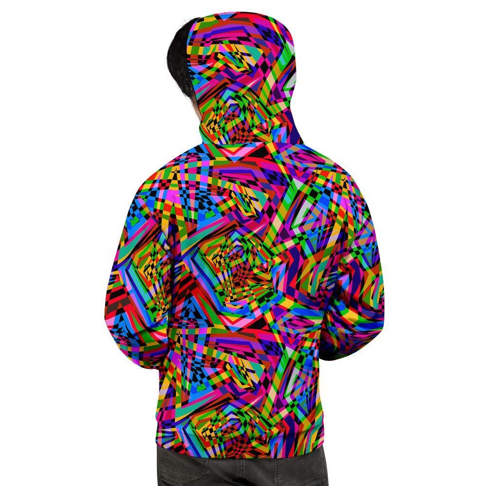 Psychedelic Geometric Multicolor Men's Hoodie-grizzshop