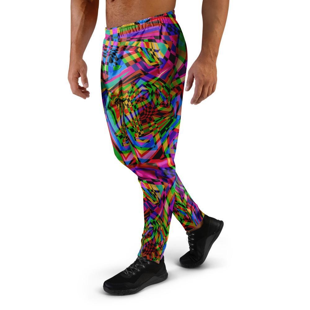 Psychedelic Geometric Multicolor Men's Joggers-grizzshop