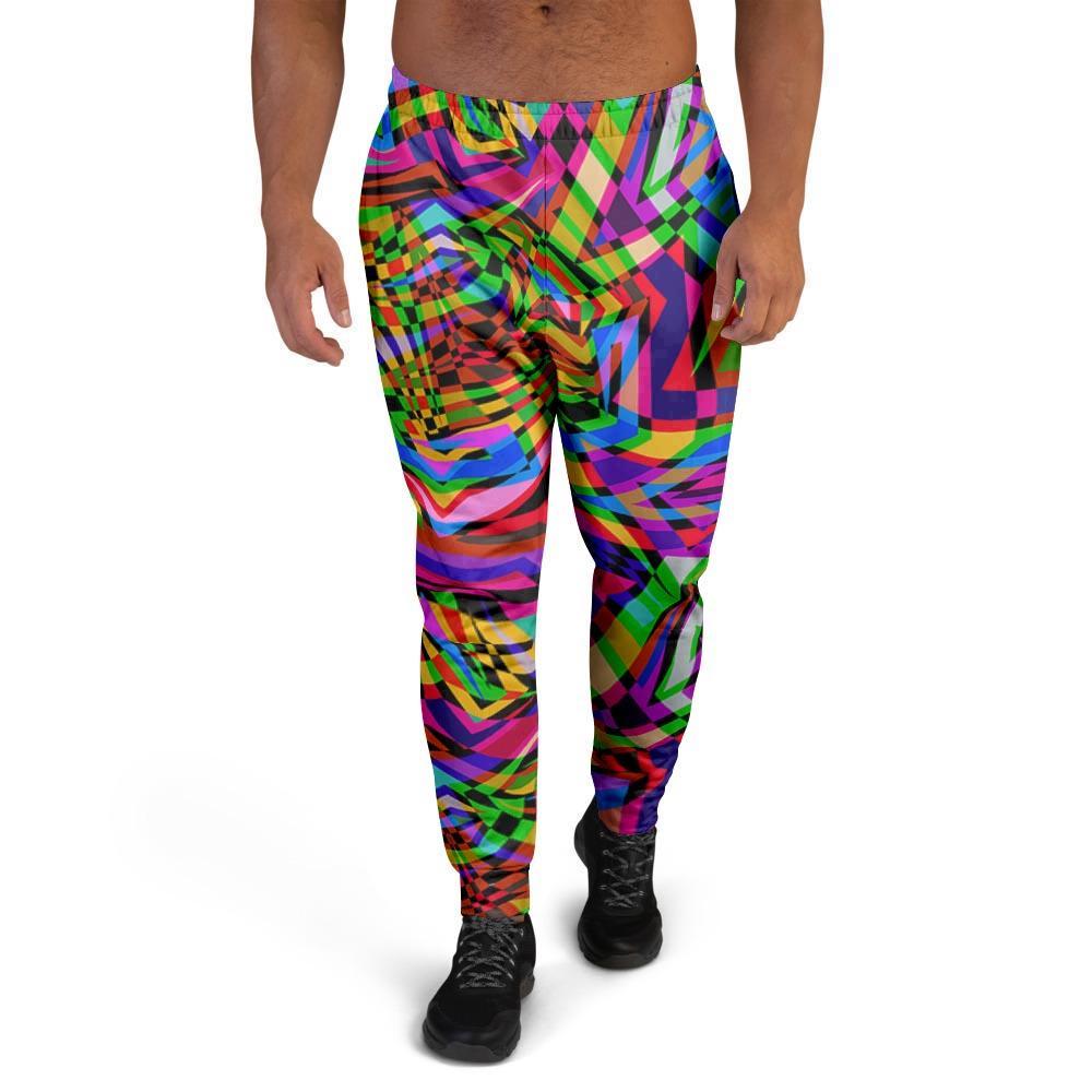 Psychedelic Geometric Multicolor Men's Joggers-grizzshop