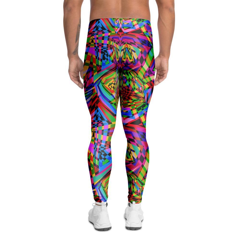 Psychedelic Geometric Multicolor Men's Leggings-grizzshop