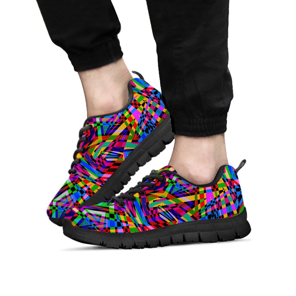 Psychedelic Geometric Multicolor Men's Sneakers-grizzshop