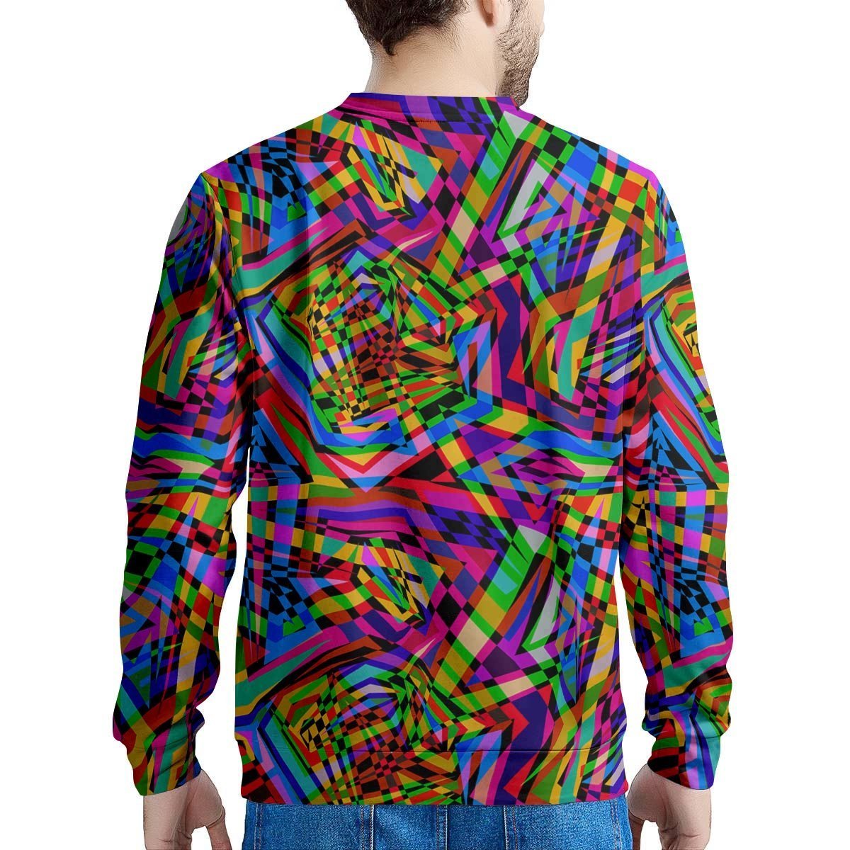 Psychedelic Geometric Multicolor Men's Sweatshirt-grizzshop