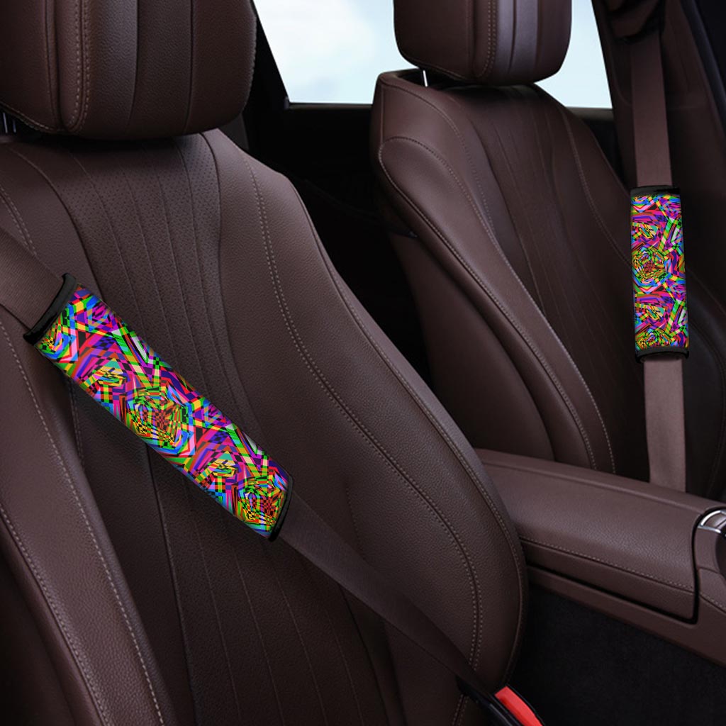 Psychedelic Geometric Multicolor Seat Belt Cover-grizzshop