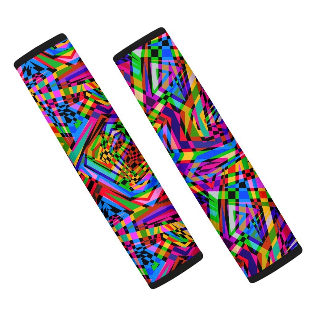 Psychedelic Geometric Multicolor Seat Belt Cover-grizzshop