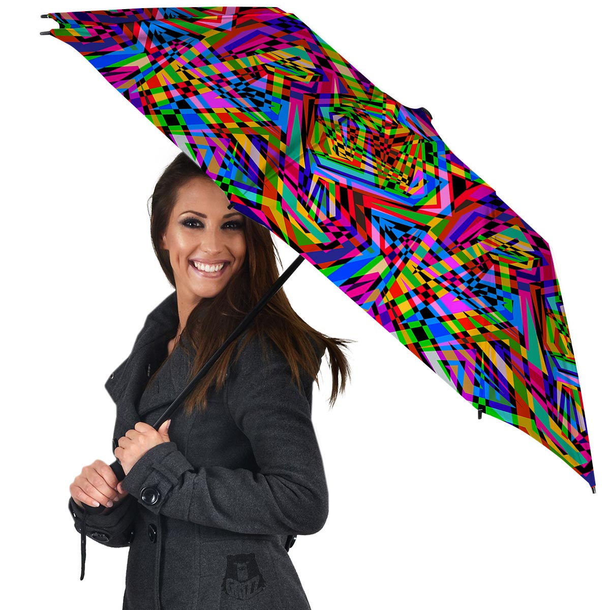 Psychedelic Geometric Multicolor Umbrella-grizzshop