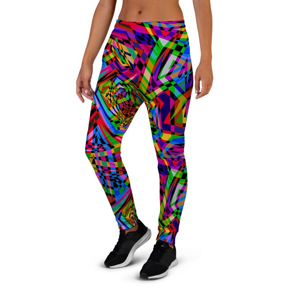 Psychedelic Geometric Multicolor Women's Joggers-grizzshop