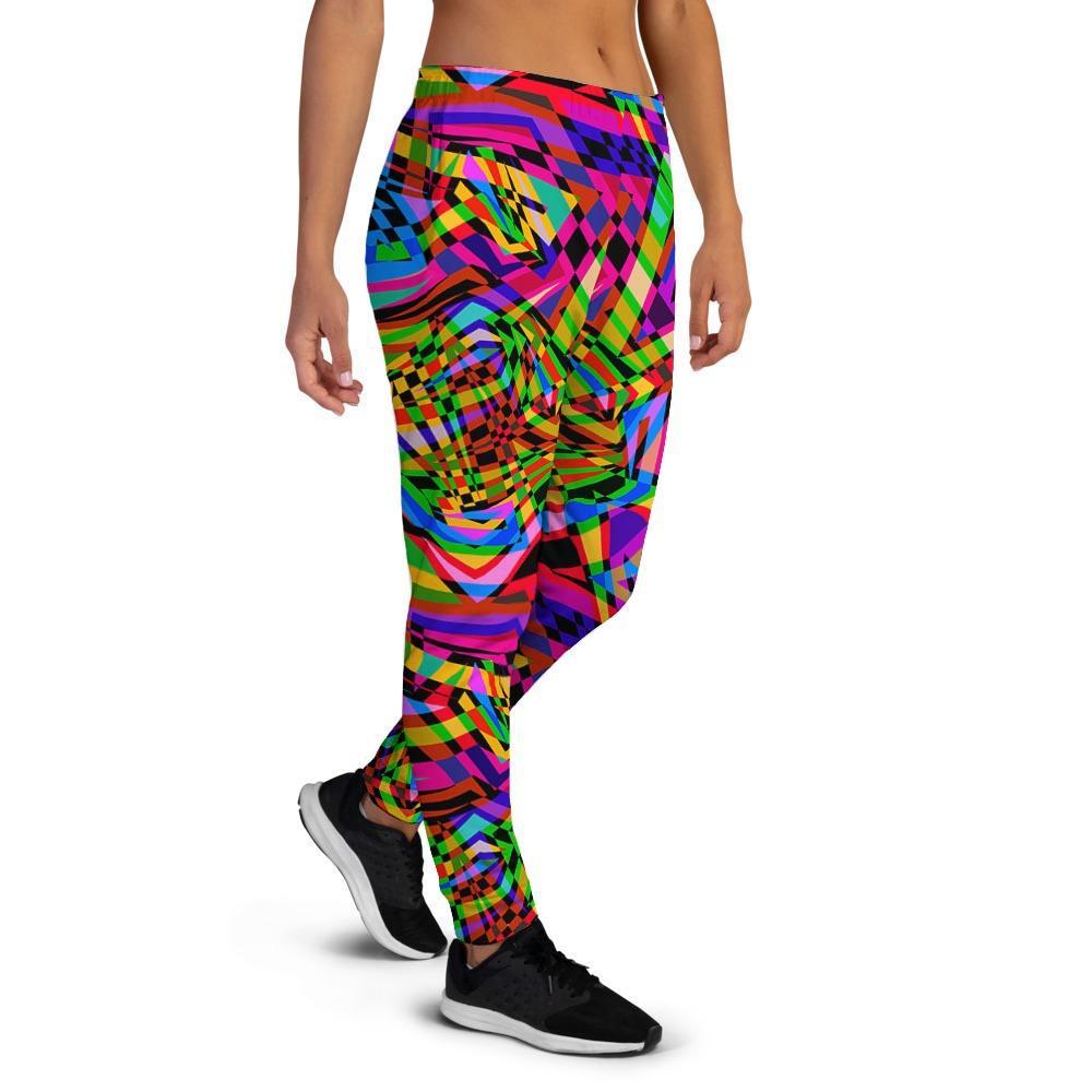 Psychedelic Geometric Multicolor Women's Joggers-grizzshop