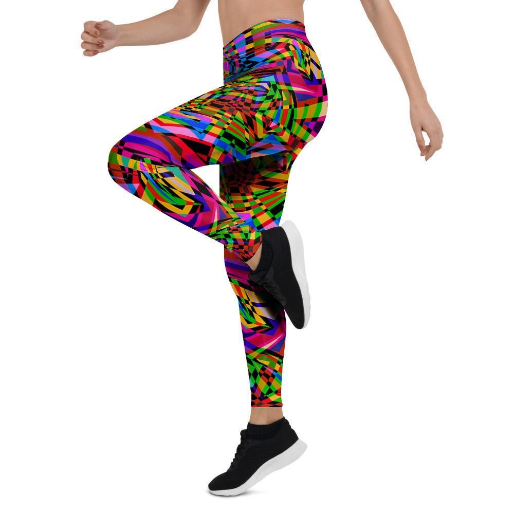 Psychedelic Geometric Multicolor Women's Leggings-grizzshop