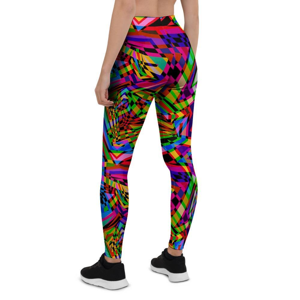 Psychedelic Geometric Multicolor Women's Leggings-grizzshop