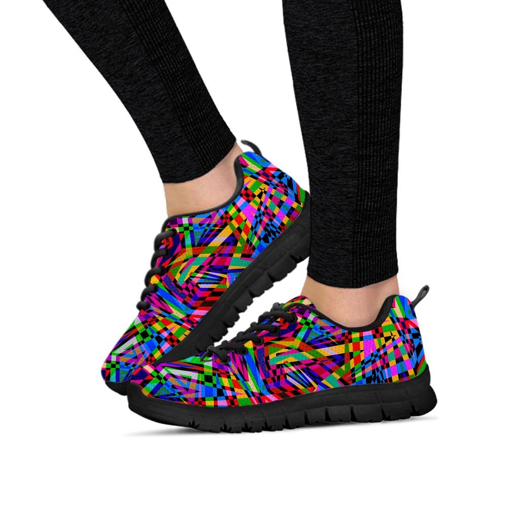 Psychedelic Geometric Multicolor Women's Sneakers-grizzshop