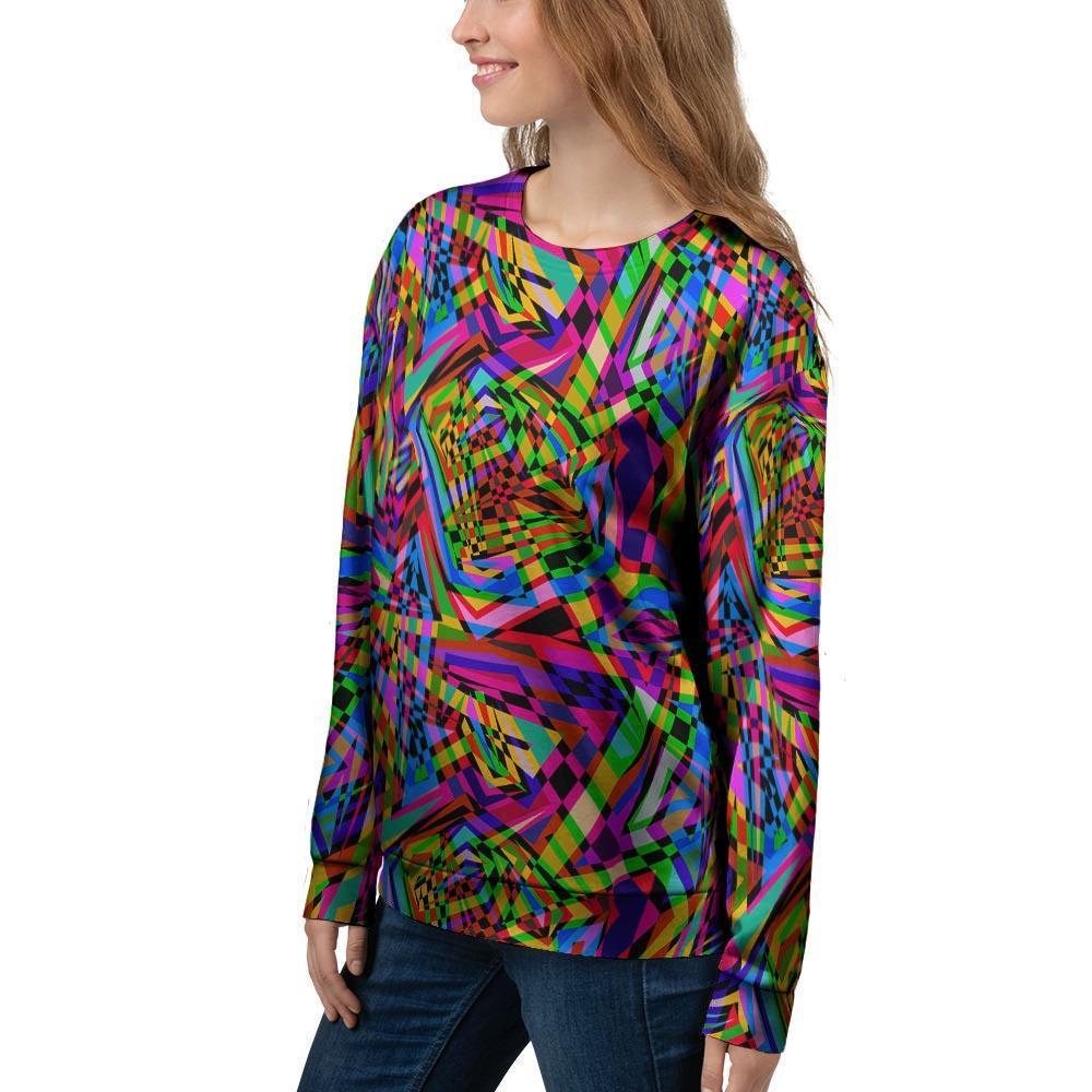 Psychedelic Geometric Multicolor Women's Sweatshirt-grizzshop