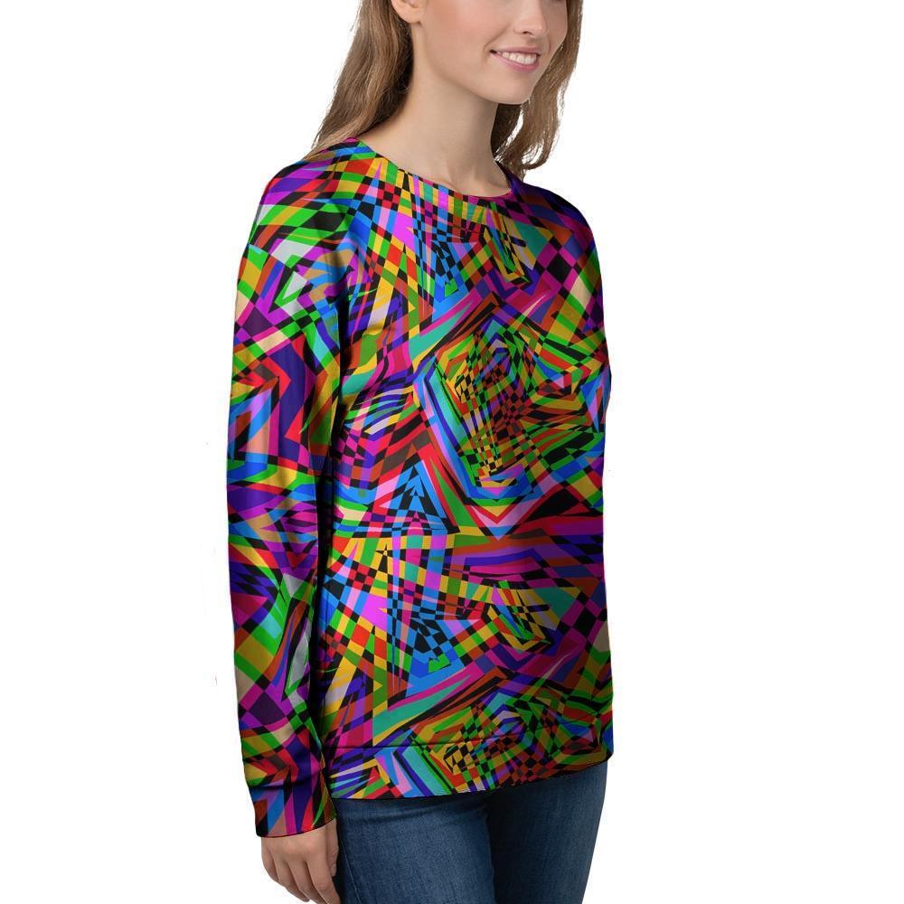 Psychedelic Geometric Multicolor Women's Sweatshirt-grizzshop